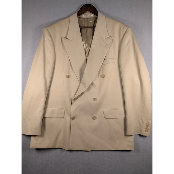 Franco Tassi Other - Franco Tassi for Surreys Mens 46R Tan Wool Double Breasted Blazer Made in Canada